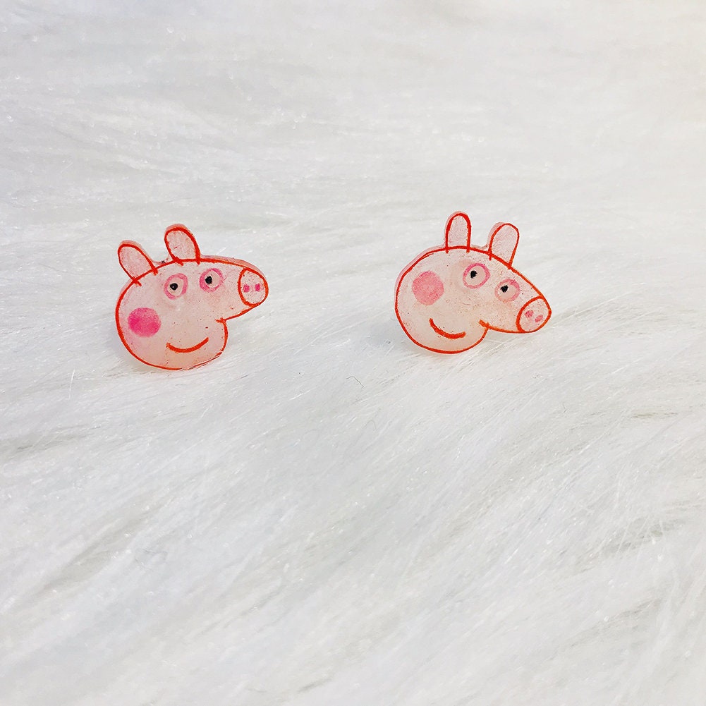 Magik "Peppa Pig" Shrinky Dink Stylish Ear Stud