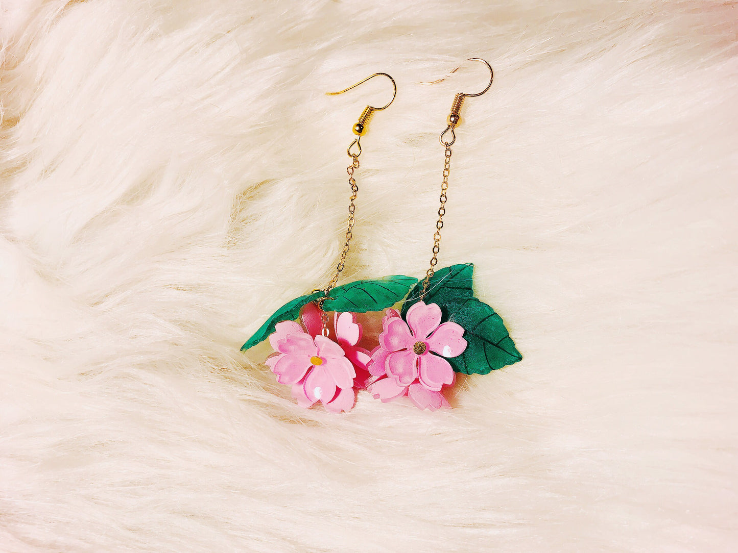 Magik "Cherry Blossom Boutique" Sakura 3D Shrinky Dinks DropEarring