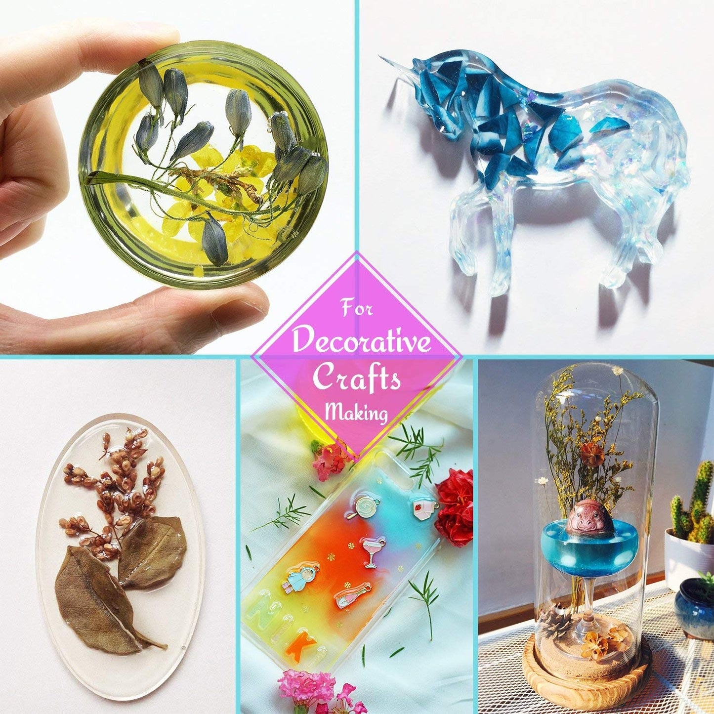 US UV Resin Hard Glue Ultraviolet Transparent Handmade Art Crafts DIY Resin Mold