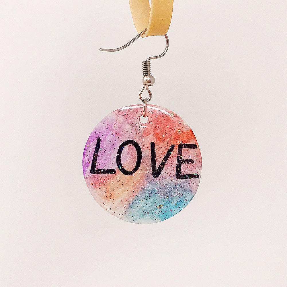 Thanksgiving Sale! Made in the USA! 1 Pair Magik Galaxy Custom Glitter Tag Earring