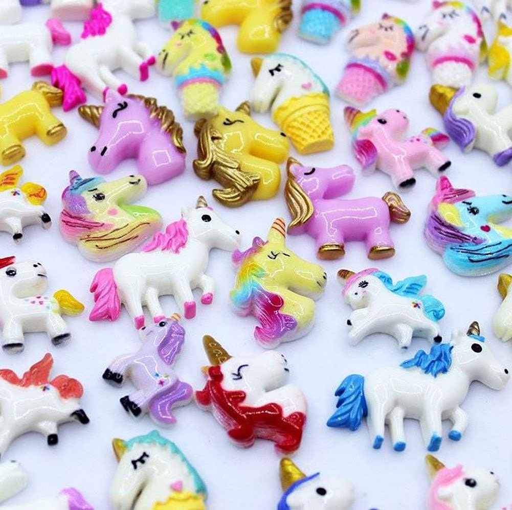 US Slime Nail Jewely Crafts Resin Flat Back Scrapbooking Charms DIY, Unicorn Set