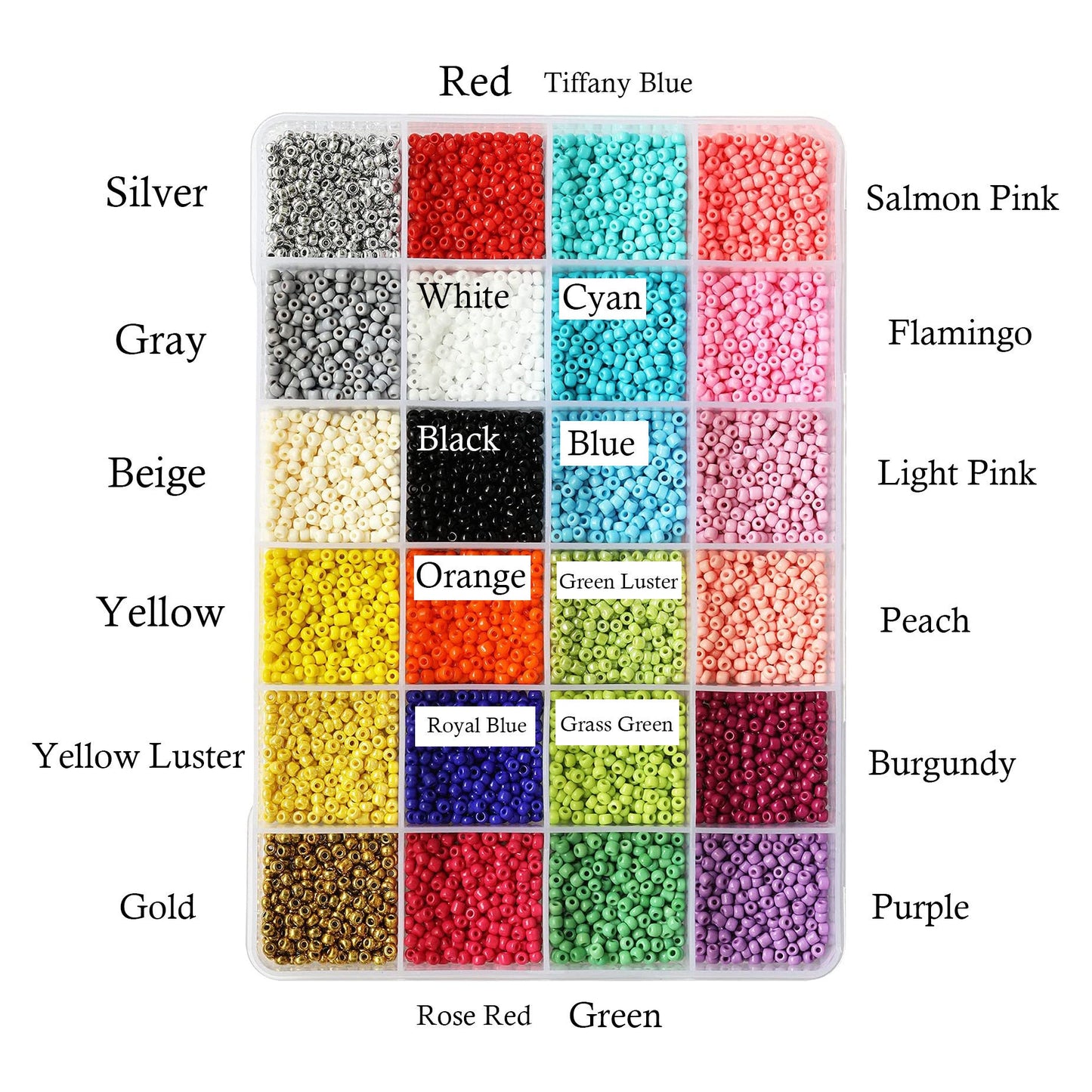 Magik Handmade Personalized Daisy Bloom Ring, Custom Letter Name Stackable Ring Seed Bead Glass Beaded Alphabet Gift