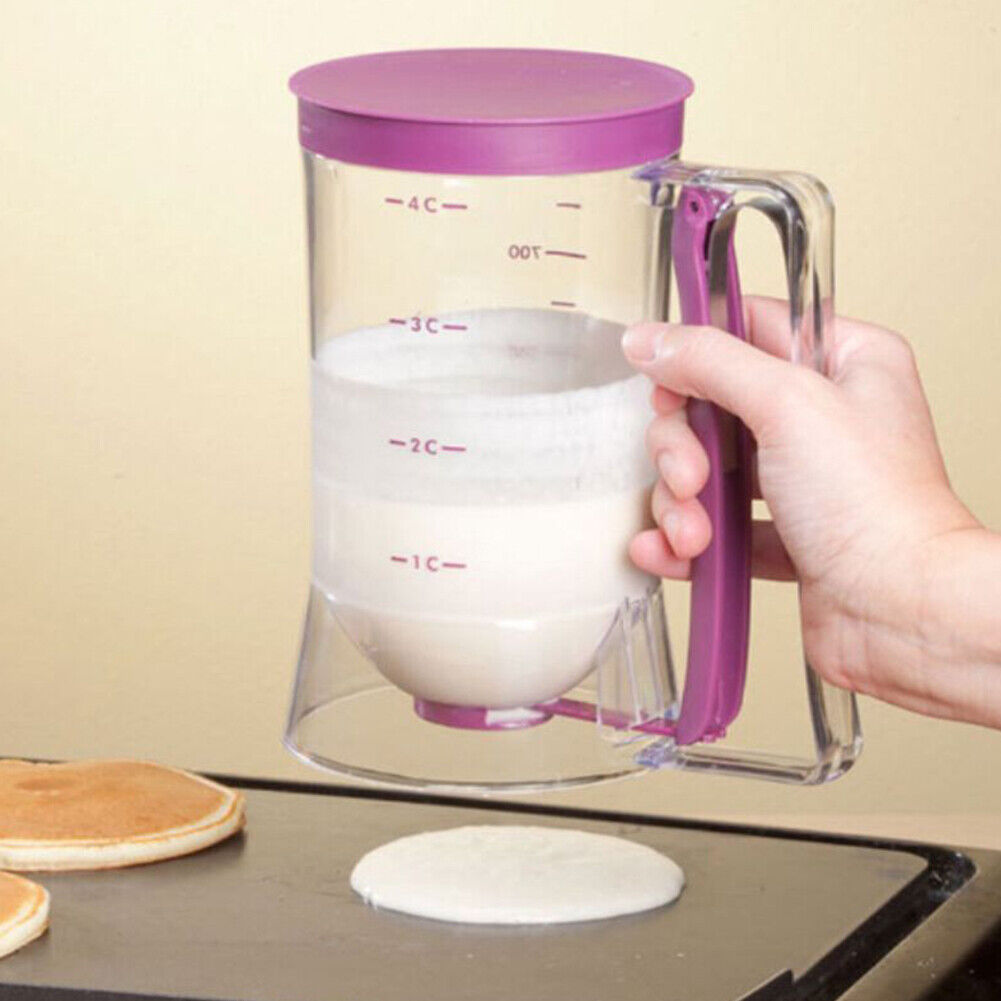 US 1-2Pc Pancake Batter Dispenser Cupcake Measuring Baking Kitchen Mix Tool900ml