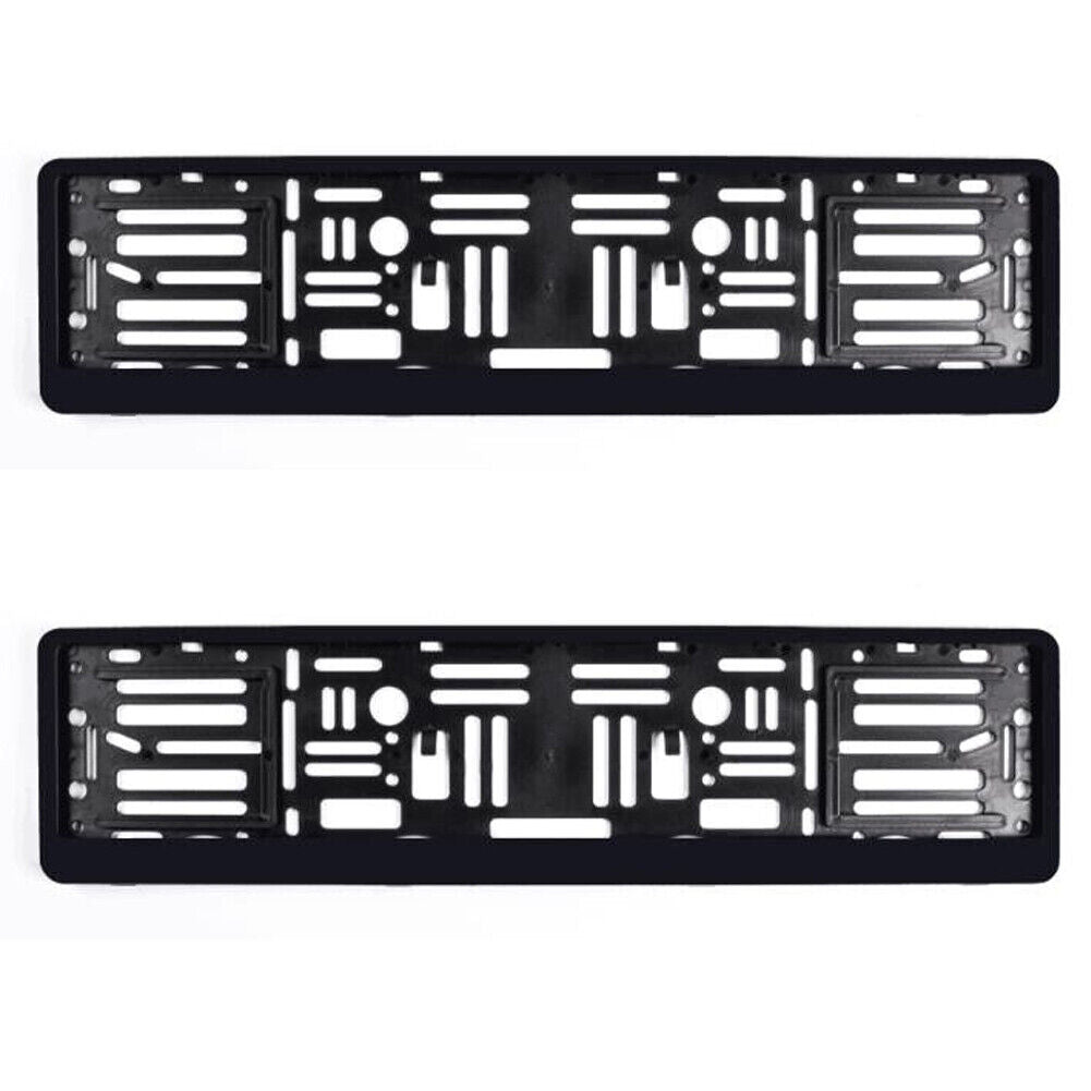 US 1-2 Pack High Quality Black European Size License Plate Frame Holder