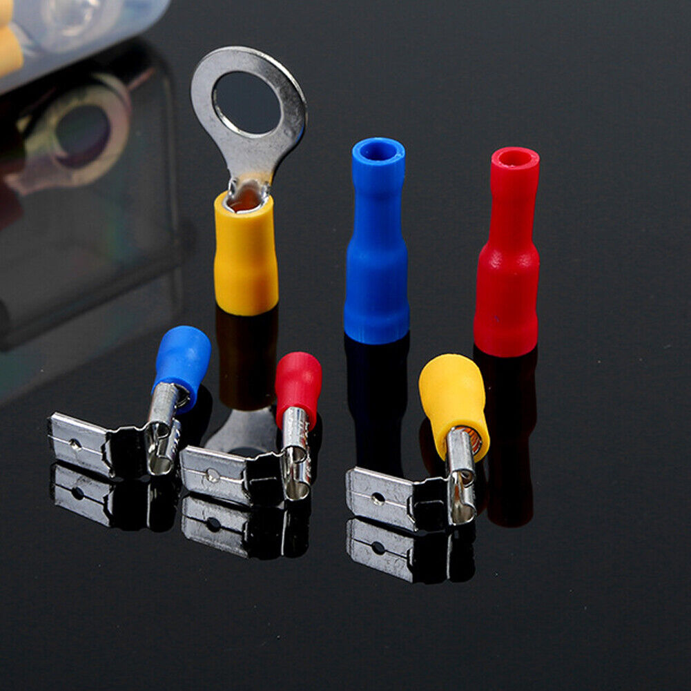 US 480 PC ASSORTED INSULATED ELECTRICAL WIRE TERMINAL CRIMP CONNECTOR SPADE SET