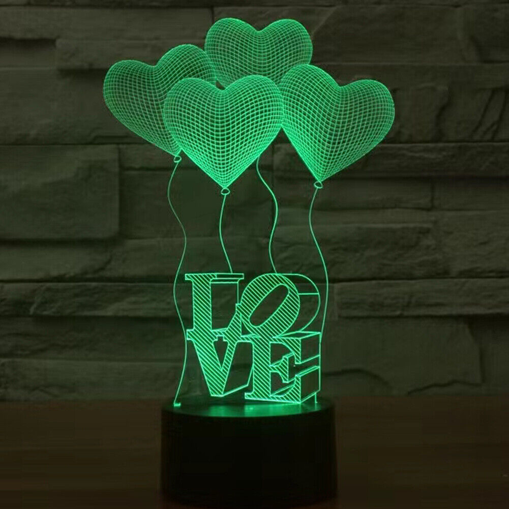 US 1-2 Pack LED Light Gift for Her Girlfriend Wife Woman Love Heart Birthday