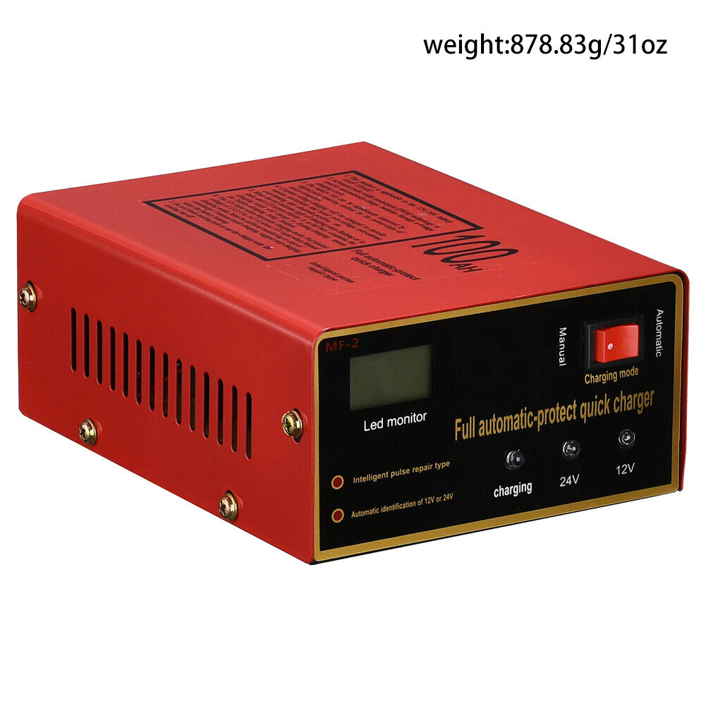 US Maintenance Free Battery Charger 12V/24V 10A 140W Output For Electric Car Pro