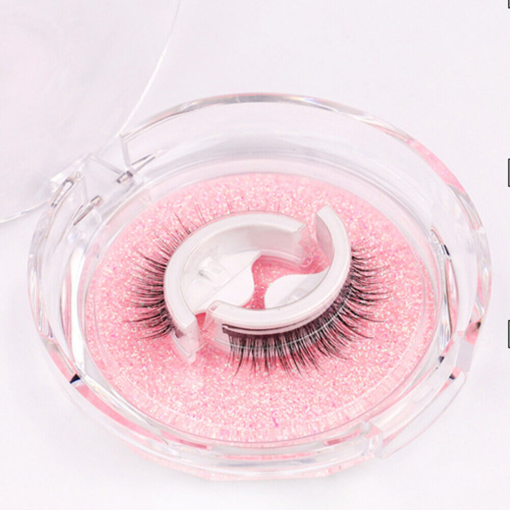 US 2-4 Pc Reusable 100% Real Mink 3D False Eyelashes Self Adhesive Nature Long