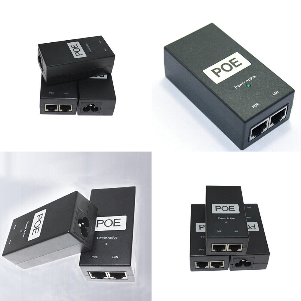 US POE Injector 48V 24W PowerOver Ethernet Adapter IP Phone Camera IEEE 802.3af