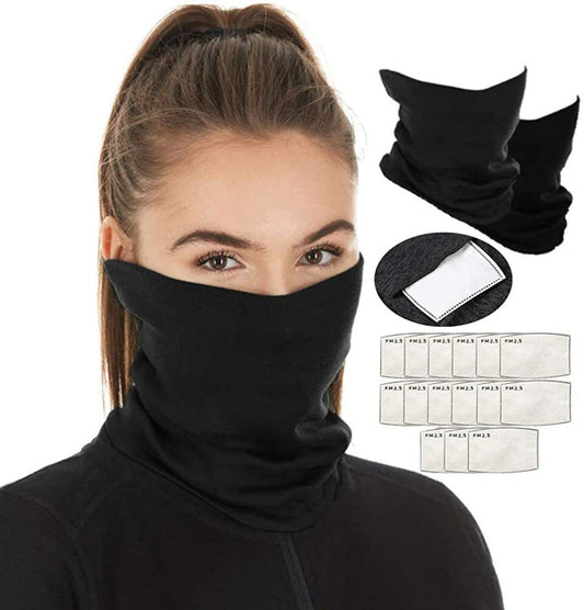 Cooling Neck Gaiter with Filter Bandanas Scarf for Sport Outdoor Protection