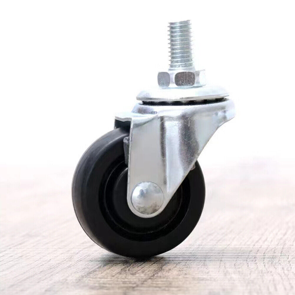 US 8-16 Pc 3 Inch Rubber Casters Heavy Duty Safety Brake Wheel For Shelving Rack