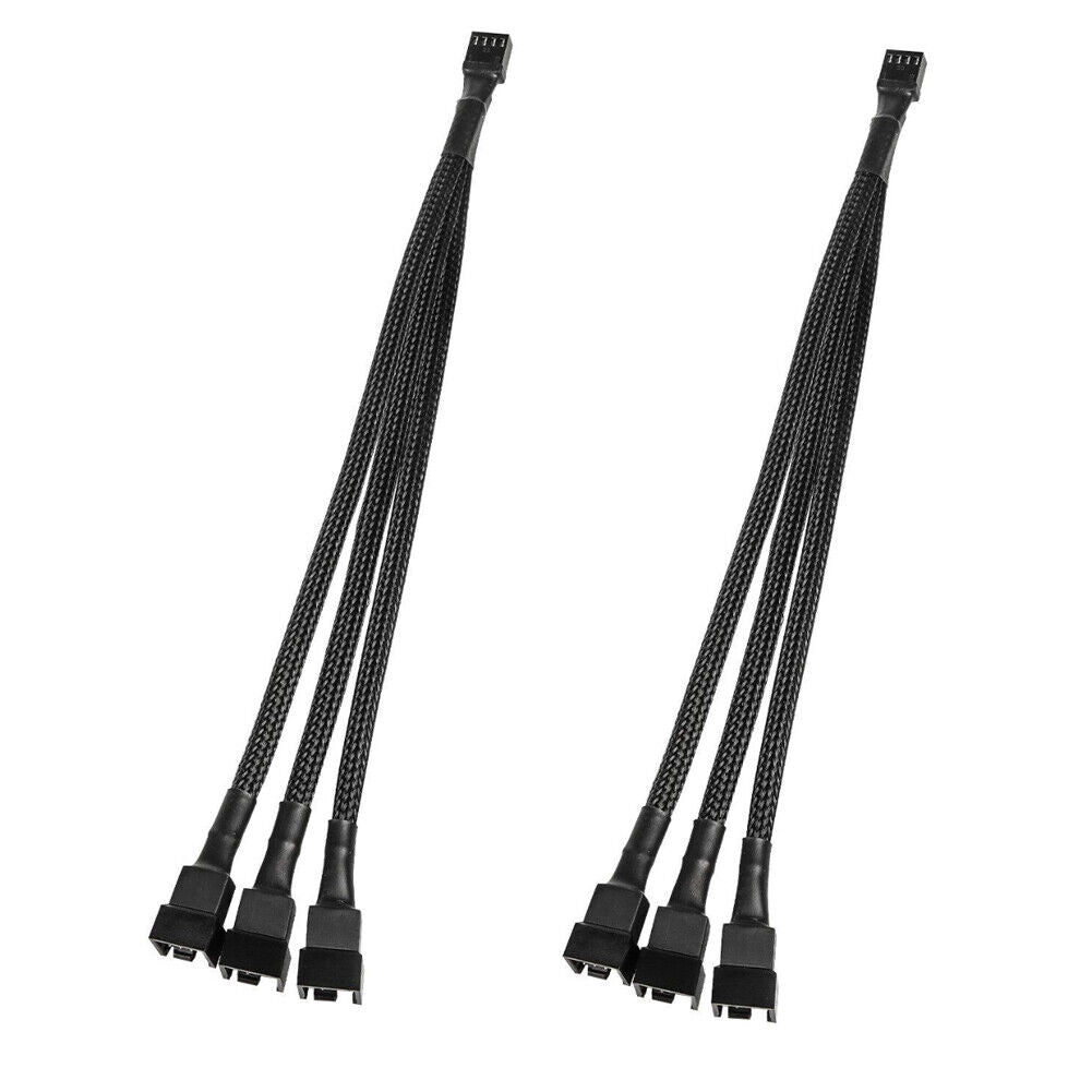 US 4-8 Pack 4 Pin 1 to 3 Way PWM Case PC Fan Splitter Cable Hub Power Adapter