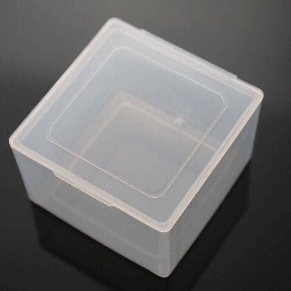 US 4-8 Pc Square Plastic Storage Container Box Clear Rectangle Case Coins Travel