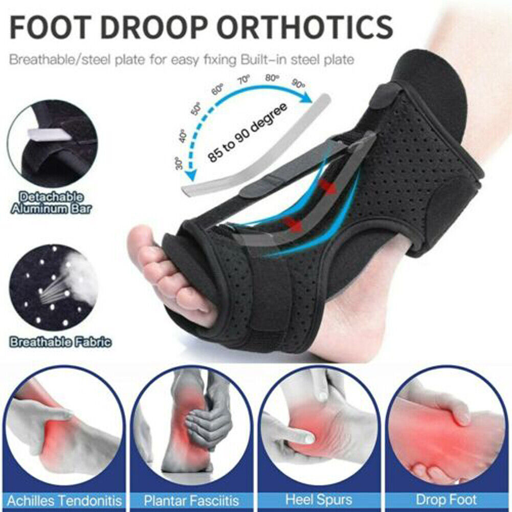 US 2-4 Pairs Adjustable Ankle Brace Foot Drop Orthotic Brace Support Toe Pain