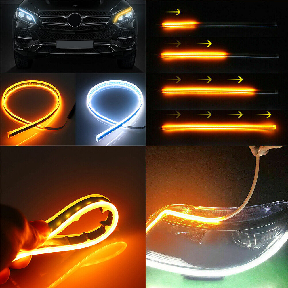 US 4-8 Pcs Strip Lights Waterproof LED Auto Flexible Atmosphere Lamp Ambient