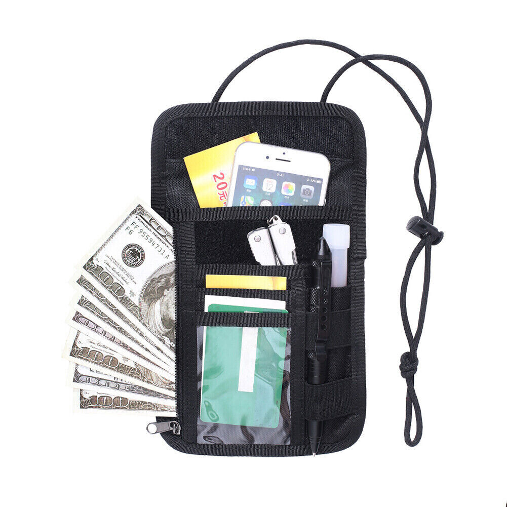 US Anti-Theft RFID Blocking Passport Holder Neck Travel Hidden Wallet Pouch