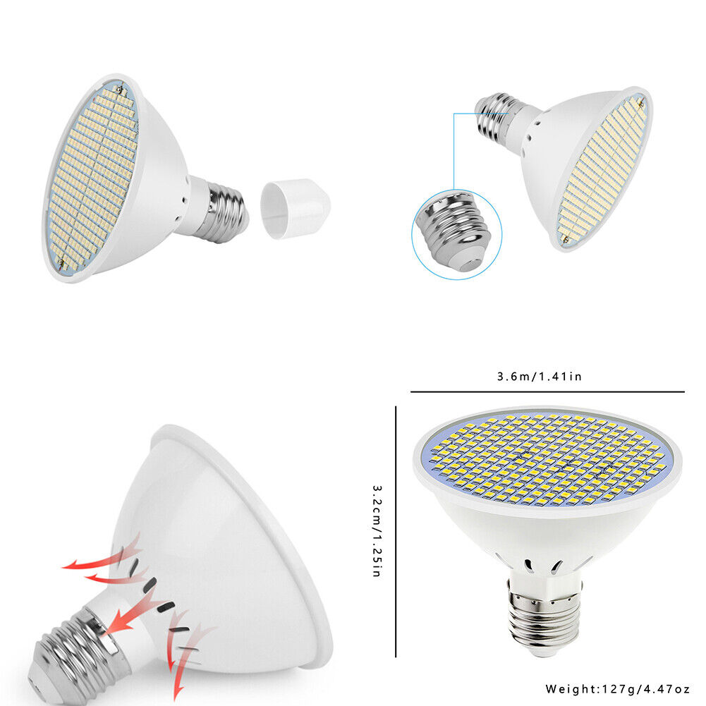 US 2-4 Pcs Led Grow Light Bulb Full Spectrum Plant Hydroponic Indoor Garden Lamp