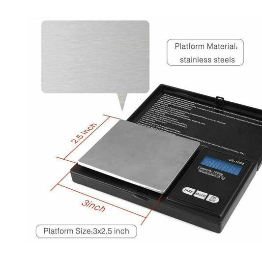 US 1-2 Pcs Digital Weigh Coin Pocket Scale Oz 1000g x 0.1 Grams Scale Precise