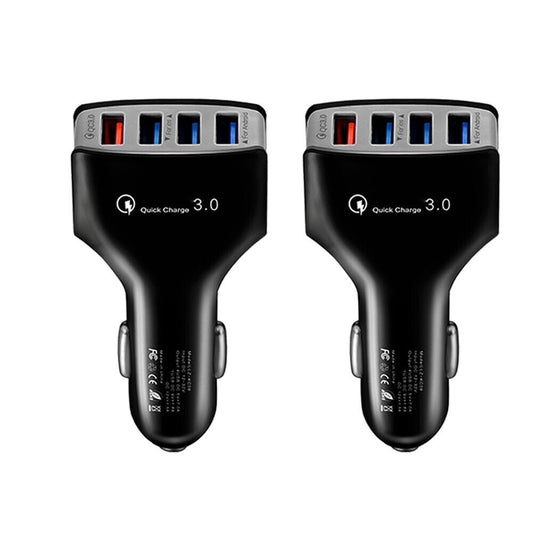 US 2-4 Pack 4-Port 3.0 Super Fast Car Charger PD Adapter for iPhone Android