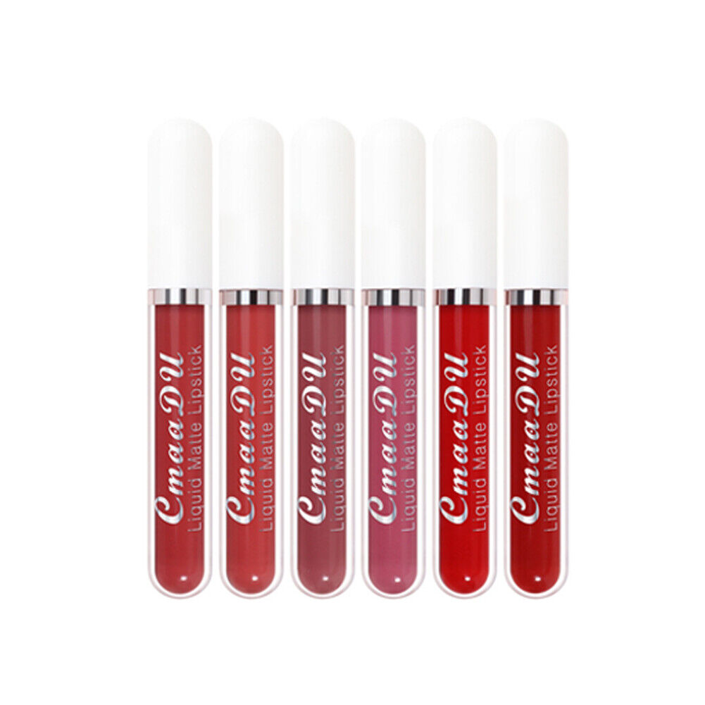 US 6-12 Pack Set Lipstick Matte Finish Liquid Lip Gloss Long Lasting Waterproof