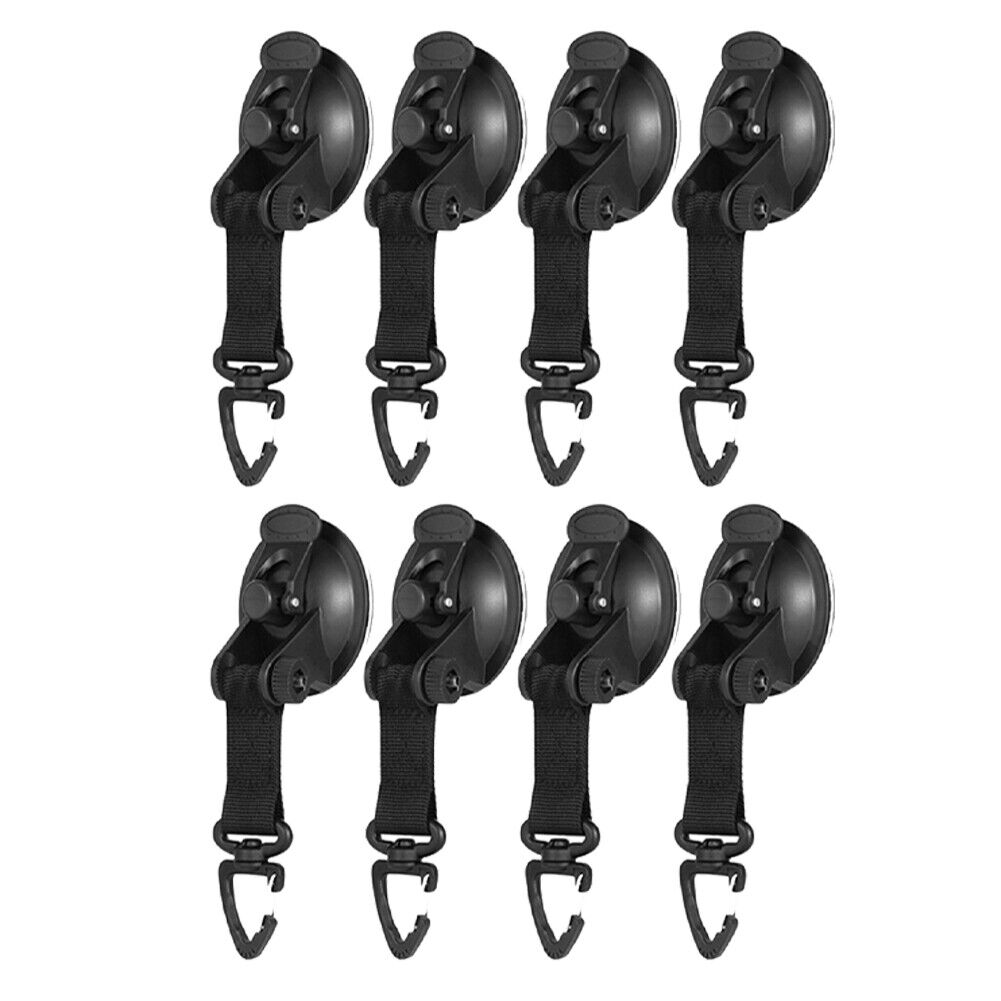 US 4-8 Pack Heavy Duty Suction Cup Tie Downs w/Hooks Lock Holder Set Car Camping