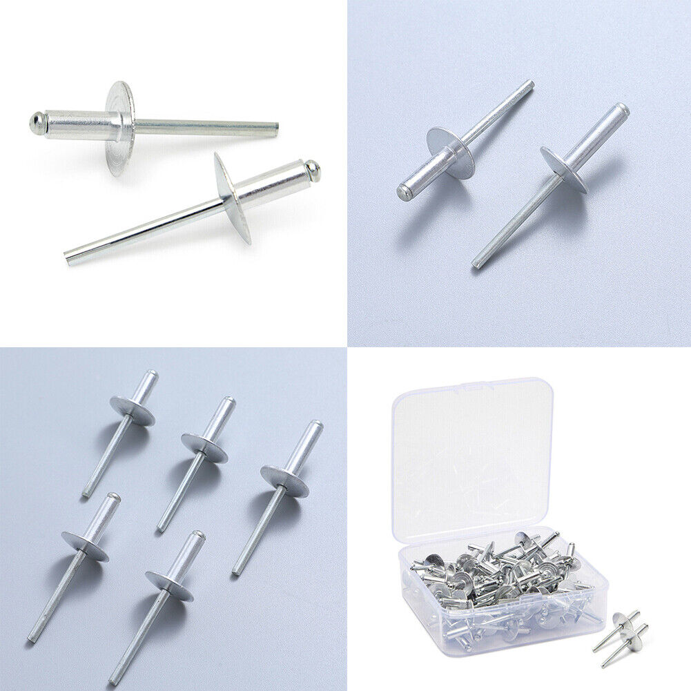 US100-200Pc 3/16" x 1/2" Pop Rivets Aluminum Dome Head Blind for Metal Fasteners