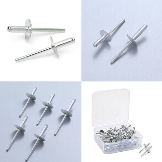 US100-200Pc 3/16" x 1/2" Pop Rivets Aluminum Dome Head Blind for Metal Fasteners