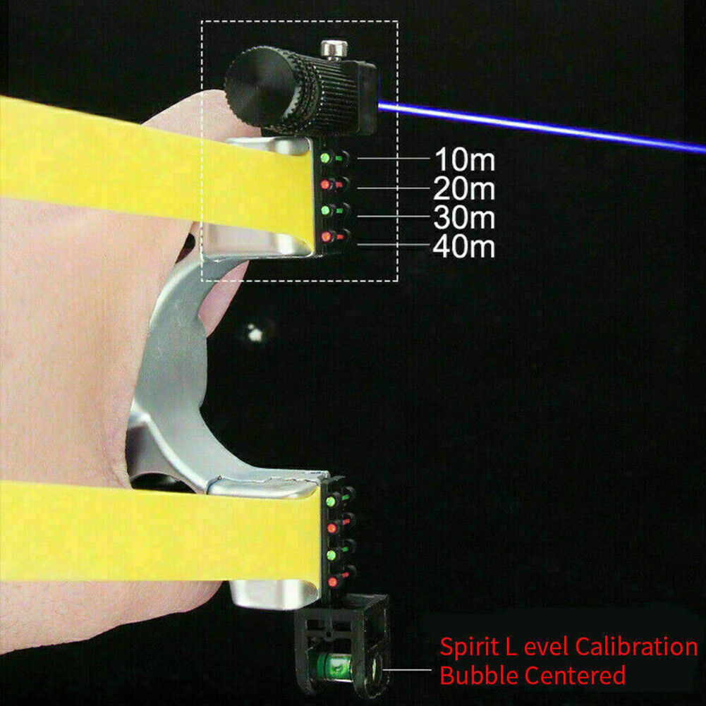 US 2-4 Pcs Professional Catapult Laser Slingshot Hunting Rubber Aim Point Target