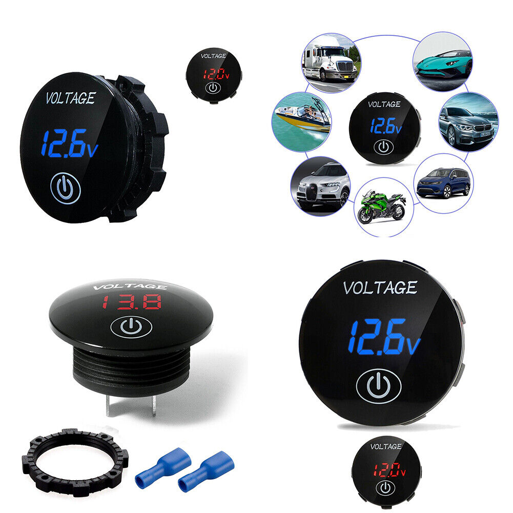 US 2-4 Pcs DC 12V-24V Car Motorcycle LED Digital Voltage Meter Display Voltmeter