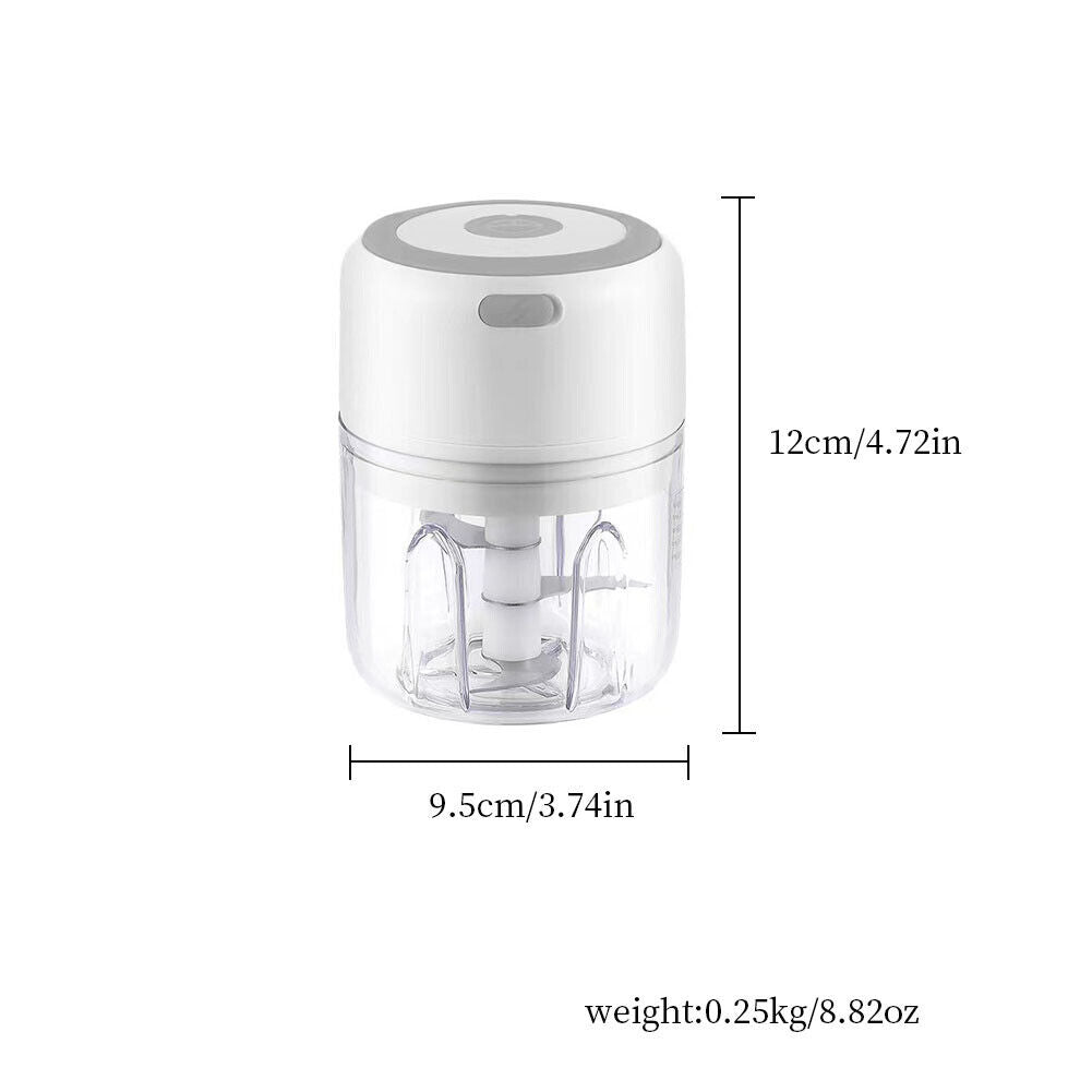 US 1-2 Pc 8.45oz/250ml Electri Mini Garlic Chopper Food Garlic Mincer Vegetable