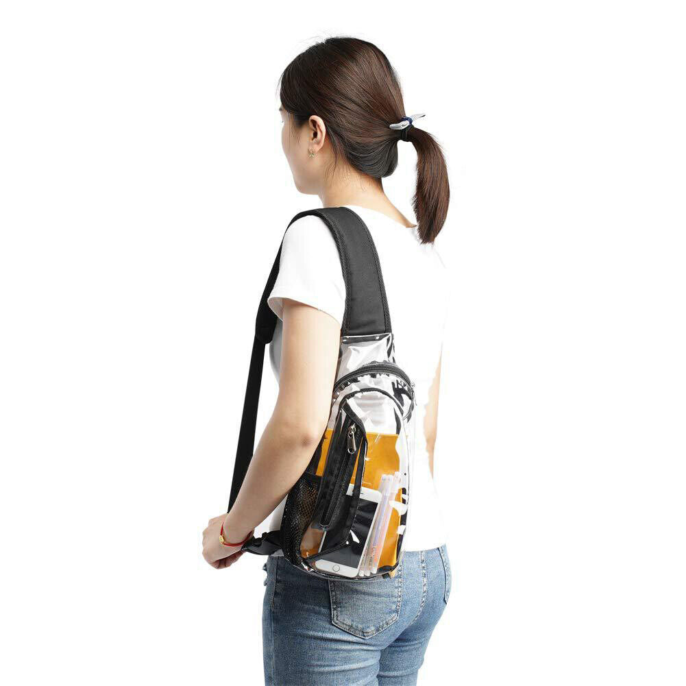 US 1-2 Pack Clear Sling Bag Stadium Approved PVC Crossbody Transparent Backpack