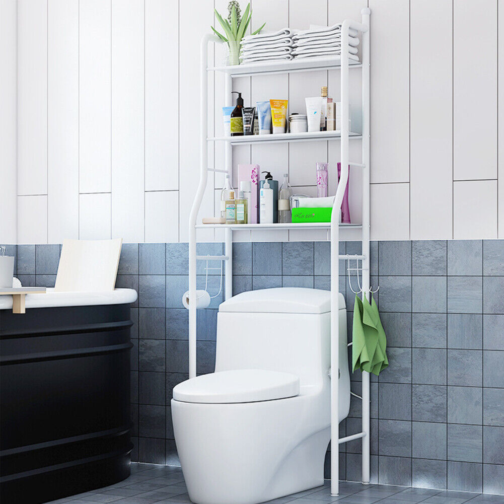 US Over The Toilet Storage Rack 3-Tier Metal Bathroom Shelf Space Saver Rack