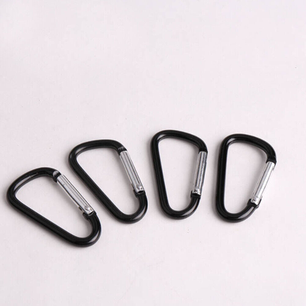 US 20-40 Pc D Shape Aluminum Carabiner Clips Spring Camping Snap Hook Keychain