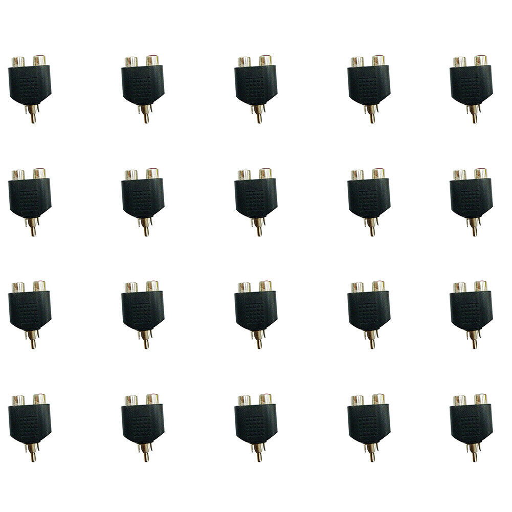 US 10-20Pc RCA Y Splitter Adapter 2 Female 1Male Audio Video AV TV Cable Convert
