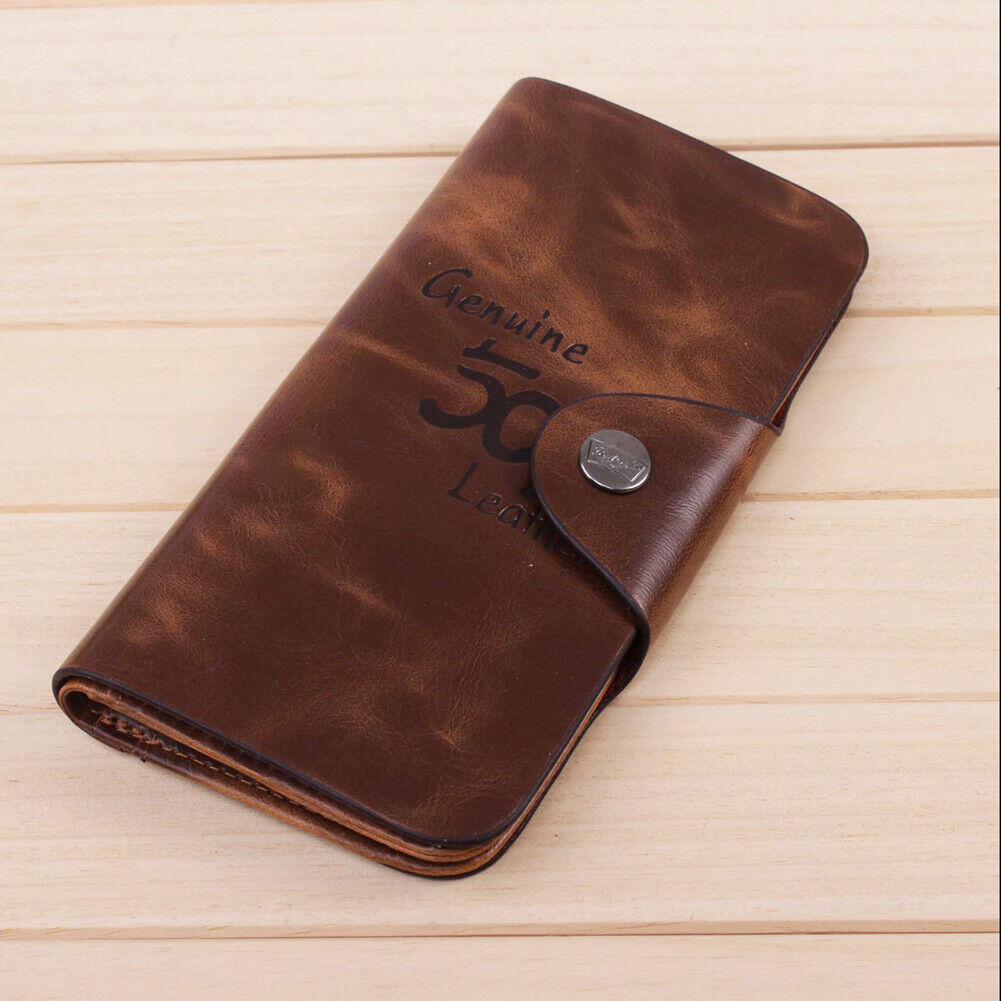 US 1-2 Pack Men Leather Wallet Bifold ID Card Holder Check Clutch Billfold Purse