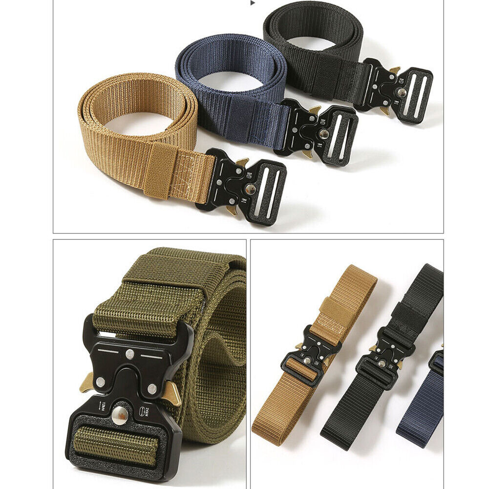 US 2-4 Pcs Military Tactical Belt Army Adjustable Quick Release Heavy Duty Belts