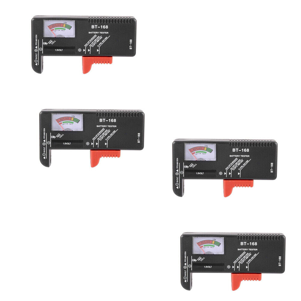 US 2-4 Pack AA AAA C D 9V Battery Universal Volt Tester Checker Button Cell