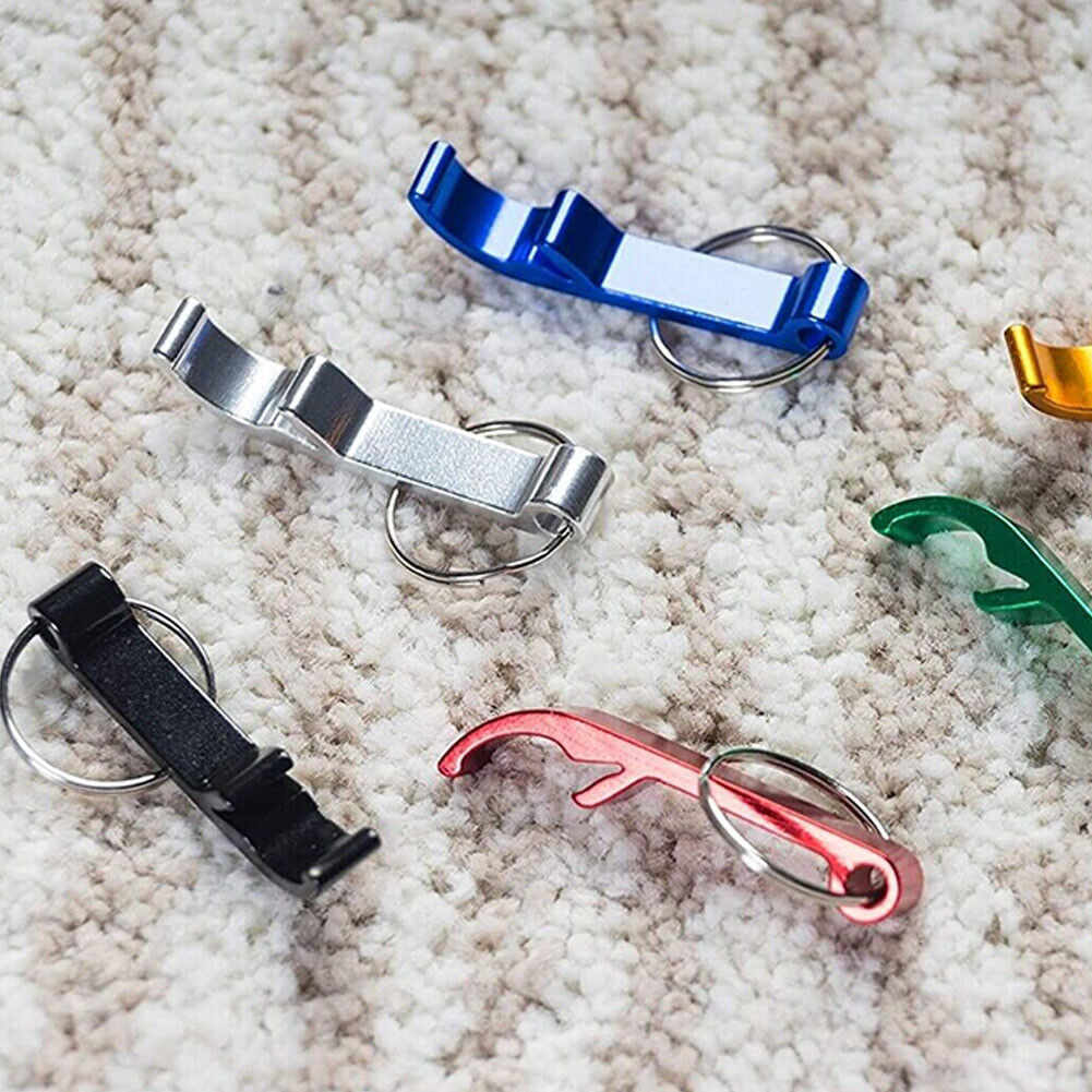 US 30-60 Pc Beer Bottle Opener Tools Key chain Metal Bar Claw Beverage Key Rings