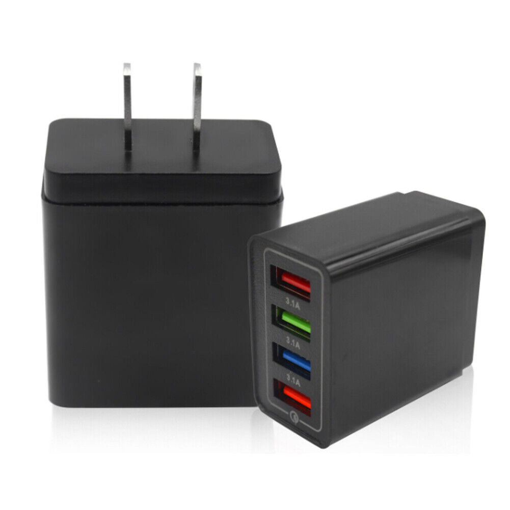 US 2-4 Pack Fast Charging QC 3.0 Wall Charger 4 Ports USB Hub Power Adapter Plug
