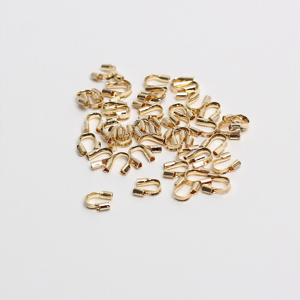US 100 Pcs Adabele Tarnish Resistant Gold Wire Guard Thread Protector Loop