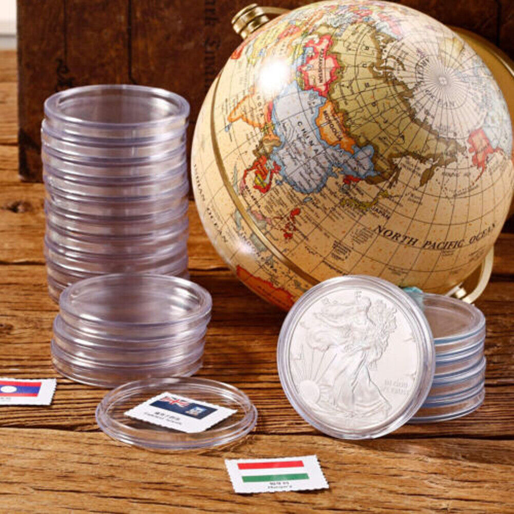 US 200-400 Coin Case Container Holder Capsule Round Display Collection Organizer