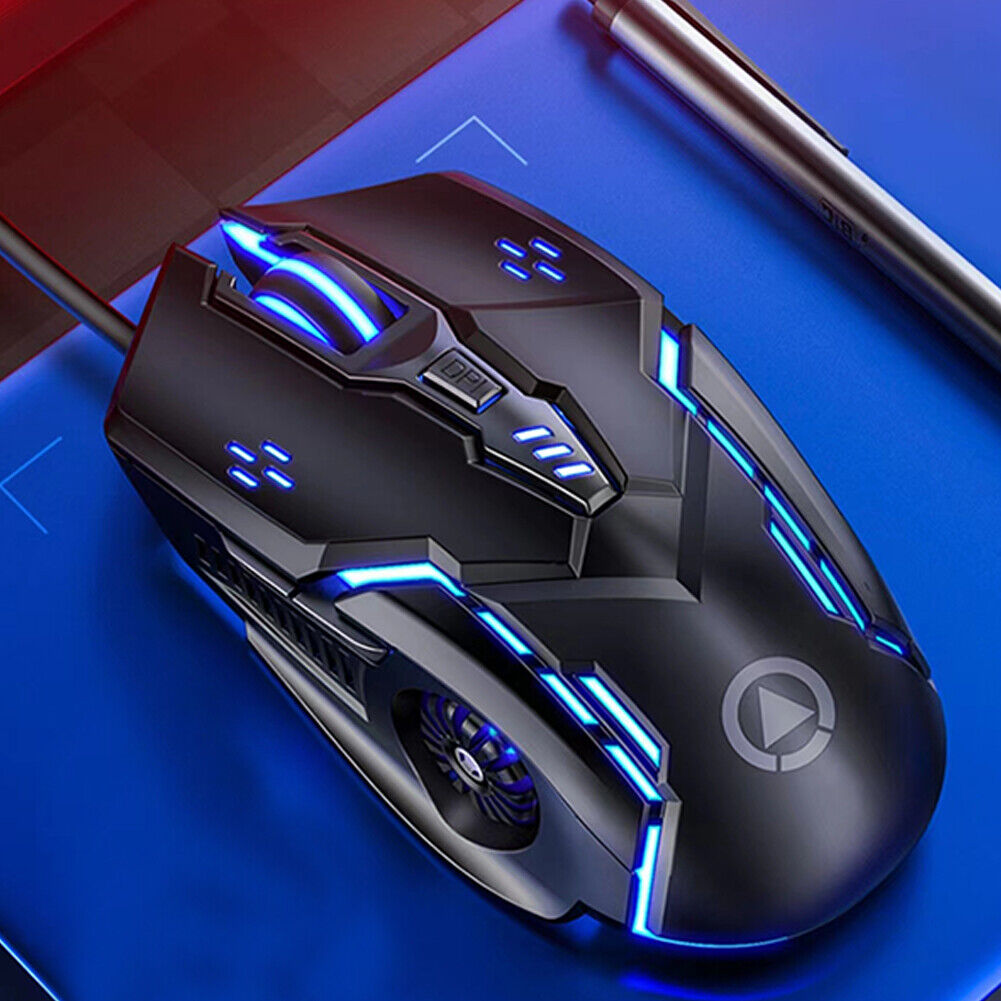 US 1-2 Pcs Wireless Mouse Gaming Rechargeable Cordless 7 Color LED Backlit PC