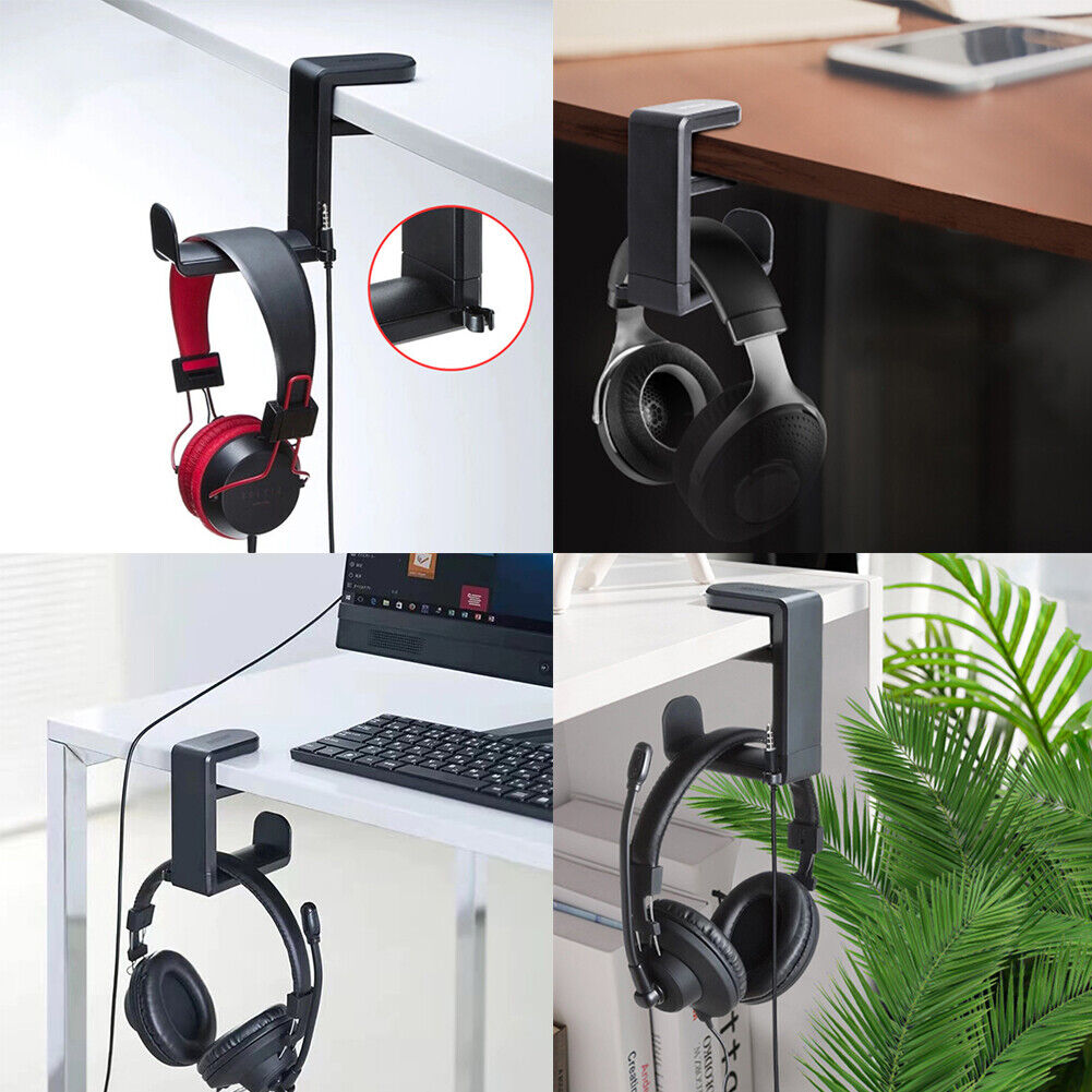 US 2-4 Pcs Gaming Headset Headphone Hook Holder Hanger Mount Adjustable Rotating
