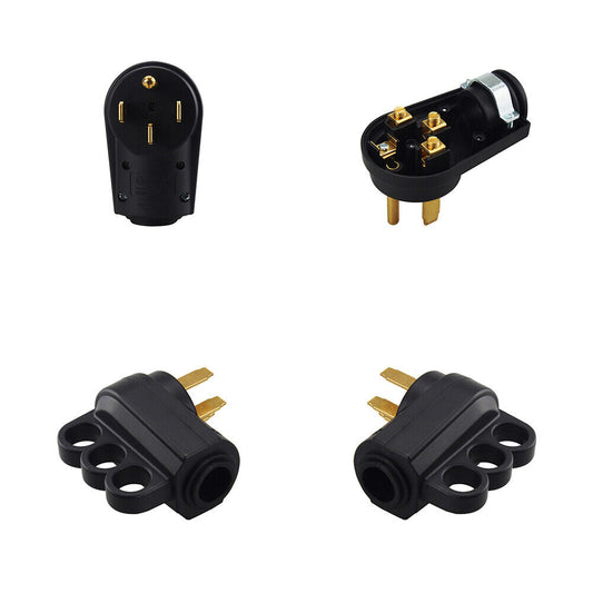 US 50 Amp RV Plug Replacement Male Plug End Camper Power Adapter 50A