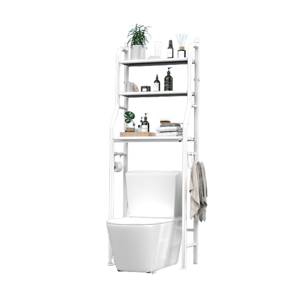 US Over The Toilet Storage Rack 3-Tier Metal Bathroom Shelf Space Saver Rack