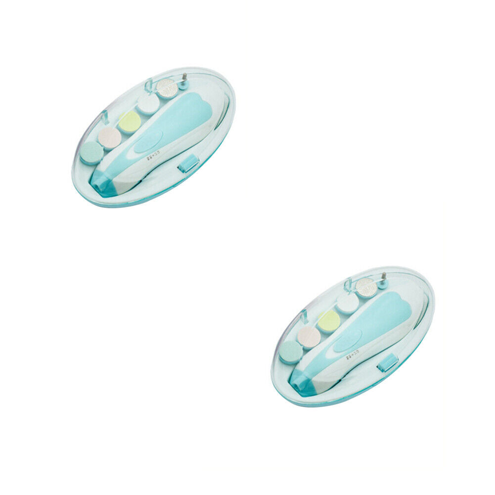 US 1-2 Pack Electric Baby Nail Trimmer Safe File Clipper Manicure Toe Care Set