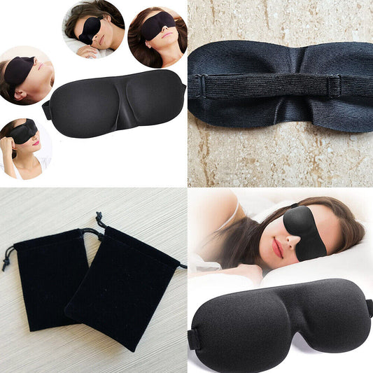 US 3-6 Pack 3D Sleep Mask Silk Dry Eye Sleeping Padded Shade Cover Blindfold