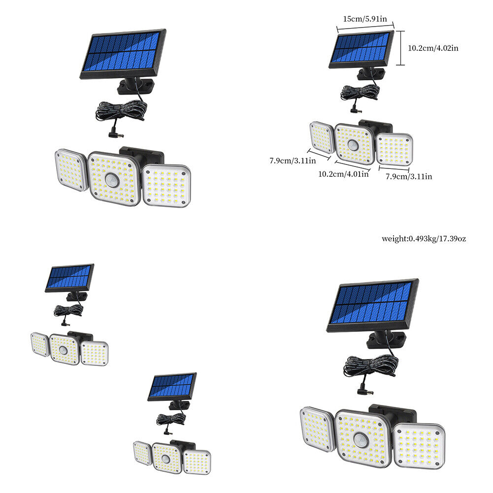 US 1-2 Pack Solar Outdoor Lights Monitor Sensor Luces De Calle LED Con Wall Lamp