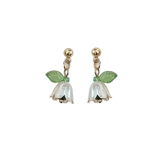 US Lily Of The Valley Chandelier Earrings Flower Floral Handmade Hook Earrings