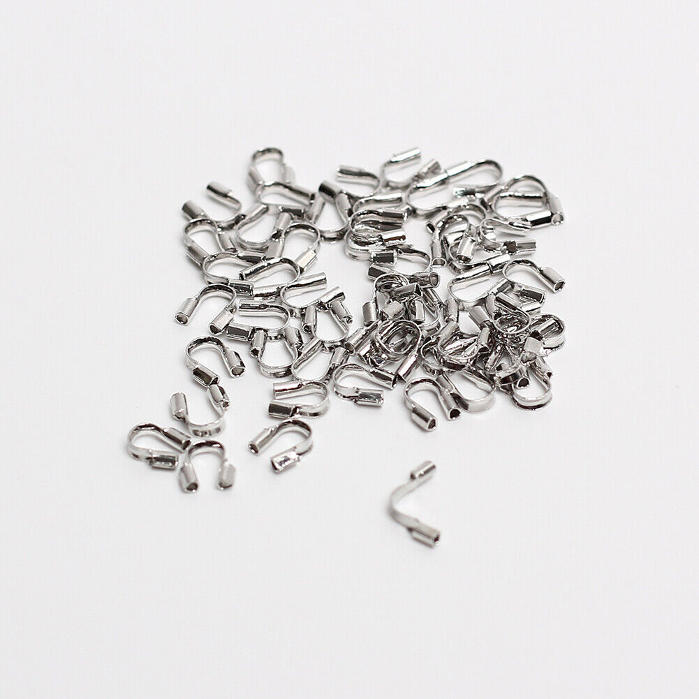US 100 Pcs Adabele Tarnish Resistant Gold Wire Guard Thread Protector Loop